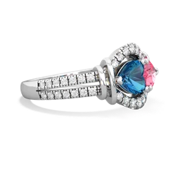 London Topaz Art-Deco Keepsake 14K White Gold ring R5630