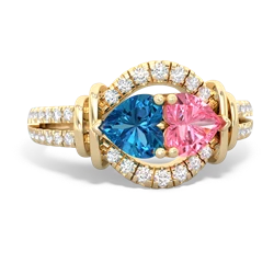 London Topaz Art-Deco Keepsake 14K Yellow Gold ring R5630