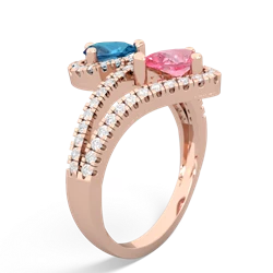 London Topaz Diamond Dazzler 14K Rose Gold ring R3000