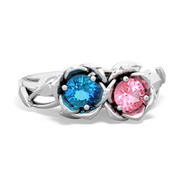 London Topaz Rose Garden 14K White Gold ring R5510