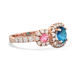 London Topaz Regal Halo 14K Rose Gold ring R5350