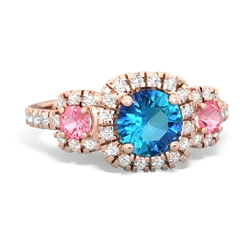 London Topaz Regal Halo 14K Rose Gold ring R5350