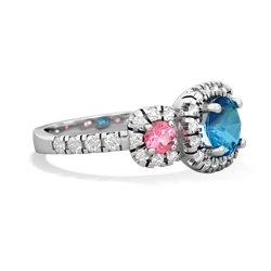 London Topaz Regal Halo 14K White Gold ring R5350