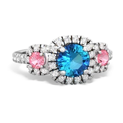 London Topaz Regal Halo 14K White Gold ring R5350