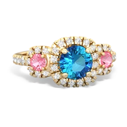 London Topaz Regal Halo 14K Yellow Gold ring R5350