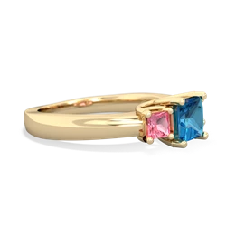 London Topaz Three Stone Trellis 14K Yellow Gold ring R4015