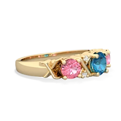 London Topaz Hugs And Kisses 14K Yellow Gold ring R5016