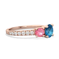 London Topaz Pave Trellis 14K Rose Gold ring R5500