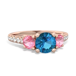 London Topaz Pave Trellis 14K Rose Gold ring R5500