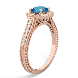 London Topaz Art-Deco Starburst 14K Rose Gold ring R5520