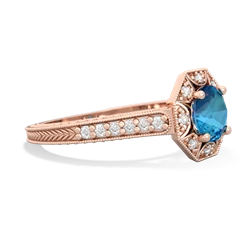 London Topaz Art-Deco Starburst 14K Rose Gold ring R5520