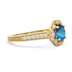 London Topaz Art-Deco Starburst 14K Yellow Gold ring R5520