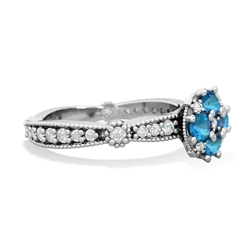 London Topaz Sparkling Tiara Cluster 14K White Gold ring R26293RD