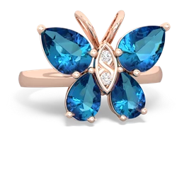 London Topaz Butterfly 14K Rose Gold ring R2215