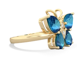 London Topaz Butterfly 14K Yellow Gold ring R2215