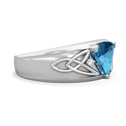 London Topaz Celtic Trinity Knot Men's 14K White Gold ring R0440