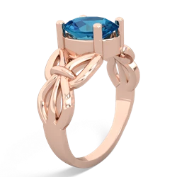 London Topaz Celtic Knot Cocktail 14K Rose Gold ring R2377