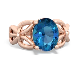 London Topaz Celtic Knot Cocktail 14K Rose Gold ring R2377