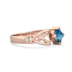 London Topaz Celtic Knot Princess 14K Rose Gold ring R3349