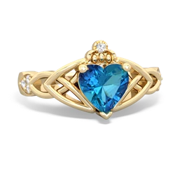 Thumbnail for London Topaz Claddagh Trinity Knot 14K Yellow Gold ring R5001 - front view