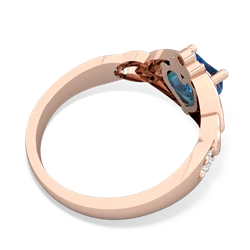 London Topaz Claddagh Celtic Knot Diamond 14K Rose Gold ring R5001