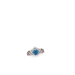 Thumbnail for London Topaz Claddagh Celtic Knot 14K White Gold ring R2367 - profile view