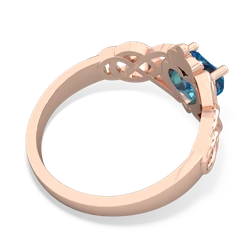 London Topaz Claddagh Celtic Knot 14K Rose Gold ring R2367