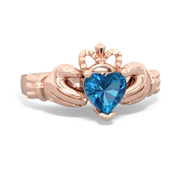 London Topaz Claddagh 14K Rose Gold ring R2370