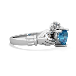 London Topaz Claddagh 14K White Gold ring R2370