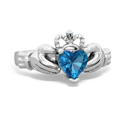 London Topaz Claddagh 14K White Gold ring R2370