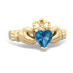 London Topaz Claddagh 14K Yellow Gold ring R2370