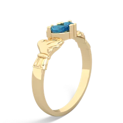 London Topaz 'Our Heart' Claddagh 14K Yellow Gold ring R2388