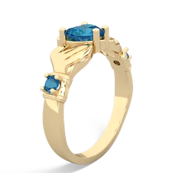 London Topaz Claddagh Keepsake 14K Yellow Gold ring R5245