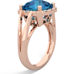 London Topaz Art Deco Cocktail 14K Rose Gold ring R2498