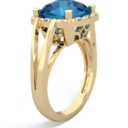 London Topaz Art Deco Cocktail 14K Yellow Gold ring R2498