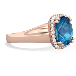 London Topaz Halo Cocktail 14K Rose Gold ring R2544