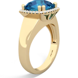 London Topaz Halo Cocktail 14K Yellow Gold ring R2544