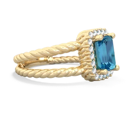 Thumbnail for London Topaz Rope Split Band 14K Yellow Gold ring R2628 - hand 1 view