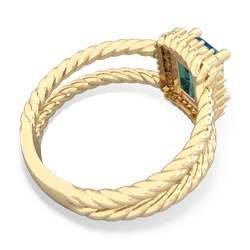 Thumbnail for London Topaz Rope Split Band 14K Yellow Gold ring R2628 - front view
