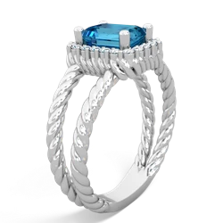 London Topaz Rope Split Band 14K White Gold ring R2628