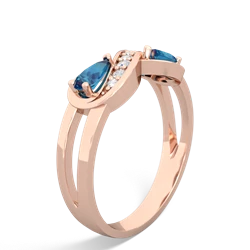London Topaz Diamond Infinity 14K Rose Gold ring R5390
