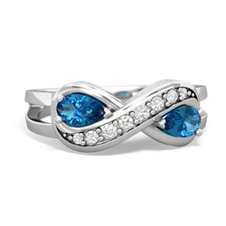 London Topaz Diamond Infinity 14K White Gold ring R5390