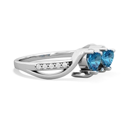 London Topaz Side By Side 14K White Gold ring R3090