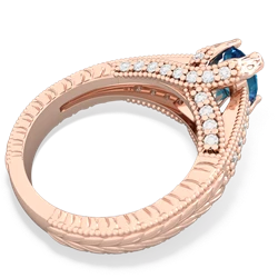 London Topaz Antique Style 14K Rose Gold ring R2028