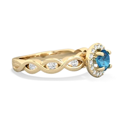 London Topaz Infinity Halo Engagement 14K Yellow Gold ring R26315RH