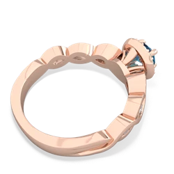 London Topaz Infinity Halo Engagement 14K Rose Gold ring R26315RH