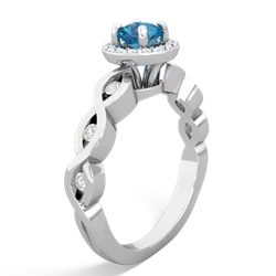 London Topaz Infinity Halo Engagement 14K White Gold ring R26315RH