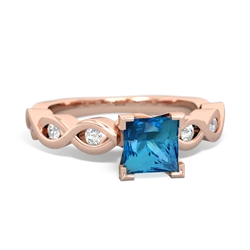 London Topaz Infinity 5Mm Square Engagement 14K Rose Gold ring R26315SQ