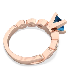 London Topaz Infinity 6Mm Princess Engagement 14K Rose Gold ring R26316SQ