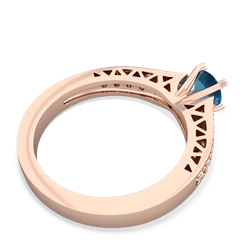 London Topaz Art Deco Engagement 5Mm Round 14K Rose Gold ring R26355RD